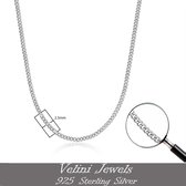 Velini jewels-2.5MM Cubaanse halsketting-925 Zilver Ketting- roestvrij ketting-50 cm met anker slot