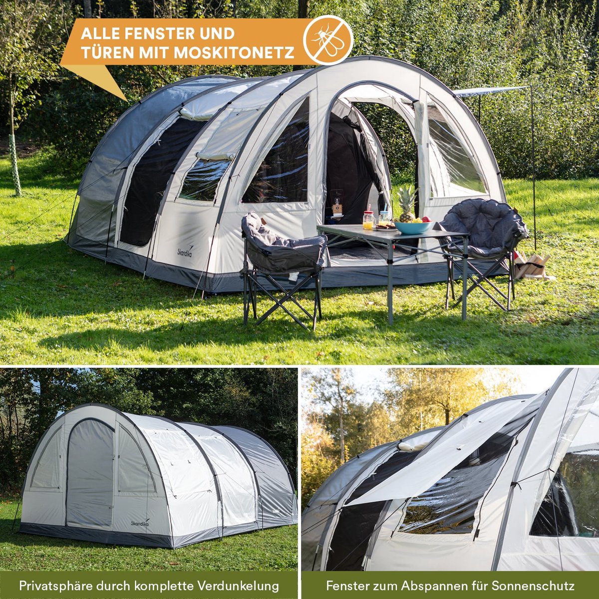 Skandika Simo 4+ Tent – Tenten – Campingtent – Voor 4+ personen – 3  ingangen –... | bol.com