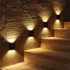 Solar Tuinverlichting - Tuinverlichting op zonneenergie - Solar Wandlamp voor buiten - 2 LED lichten - Warm Wit licht - 2 stuks - Large -10CM