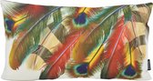 Red/Yellow Peacock Kussenhoes | Outdoor / Buiten | Katoen / Polyester | 30 x 50 cm