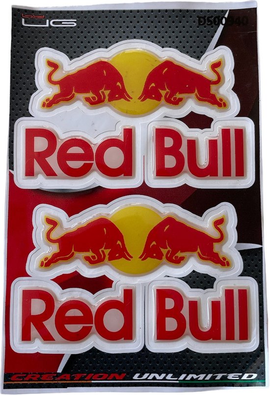 Red Bull Sticker 3D sticker Motor Red Bull sticker bol