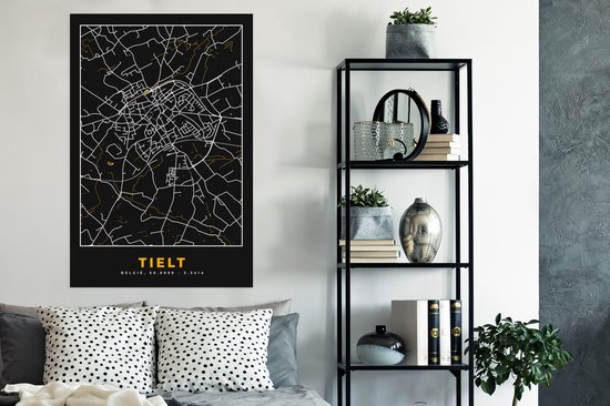 Affiche Plan de la ville - Carte - Tielt - Or - Carte - 80x120 cm