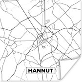 Poster Stadskaart – Plattegrond – België – Zwart Wit – Hannut – Kaart - 50x50 cm