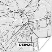 Affiche België – Deinze – City Map – Map – Zwart Wit – Plan d'étage - 50x50 cm