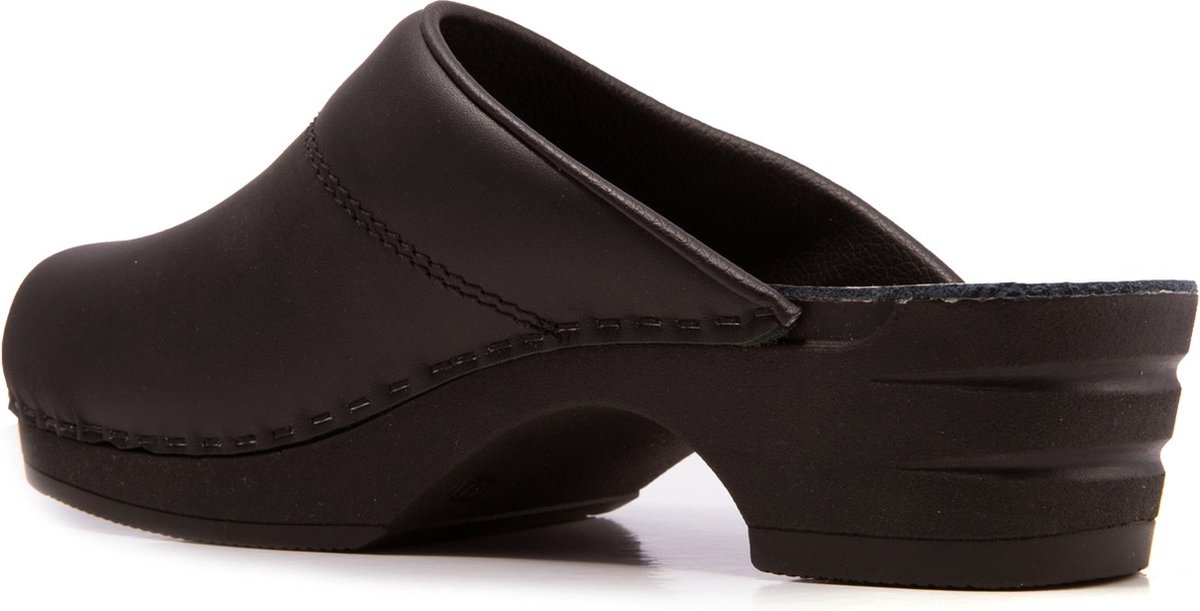 Moofs Dames Klompen Natural Zwart  Maat 38 - Flexibele PU Zool - Geluidloos