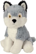 Pluche knuffel wolf van 19 cm - Speelgoed knuffeldieren wolven