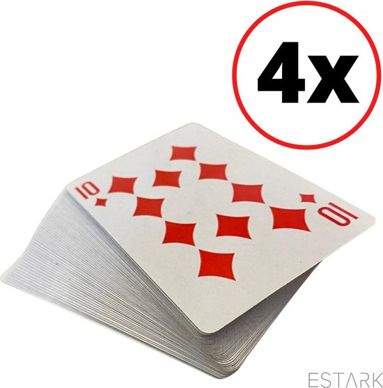 groet lobby Kosmisch ESTARK® Luxe Speelkaarten 4 STUKS - Plastic Coating - Poker Kaarten -  kaartspel -... | bol.com