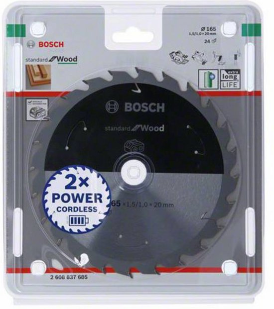 Bosch Blauw Accessoires 2608642385 Cirkelzaagblad 165 x 20 x 20T Top Precision Best for Wood