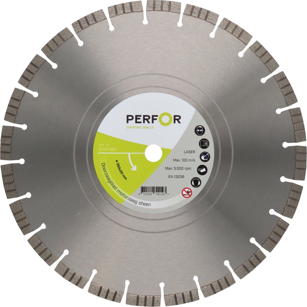 PERFOR Diamant doorslijpschijf TURBO beton, Ø350, asgat 20