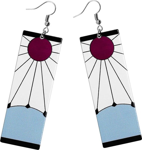 Boucles D'Oreilles Manga Kawaii Cœur Bleu Ciel - Cosplay Années 80 - Fait Main - Neuf