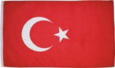 Senvi Printwear - Flag Turkey- Grote Turkije vlag - Gemaakt Van 100% Polyester - UV & Weerbestendig - Met Versterkte Mastrand - Messing Ogen - 90x150 CM - Fair Working Conditions