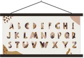 Porte-affiche avec affiche - Affiche scolaire - Alphabet - Citations - Proverbes - Enfants - Kids - Bébé - 120x60 cm - Lattes noires
