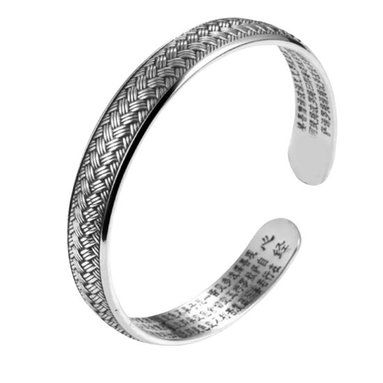 Armband-Zilver-Vlecht-Bangle-Charme Bijoux