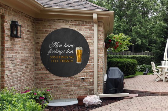 Garden Circle Bières - Hommes - Humour - Proverbes - 120x120 cm - Affiche Jardin Ronde - Extérieur - XXL