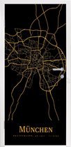 Deursticker München - Kaart - Gold - 80x215 cm - Deurposter