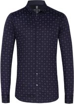 Desoto - Kent Overhemd Print Donkerblauw - Maat L - Slim-fit