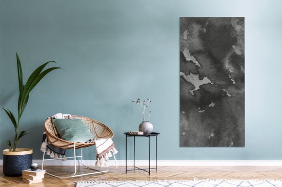 Toile Peinture Béton - Peinture - Zwart - 80x160 cm - Décoration murale