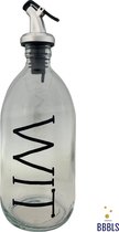 Zeepdispenser | Zeeppompje | Wit | transparant glas | 500ml | Zwart | Mat zwart metaal pomp | Glas