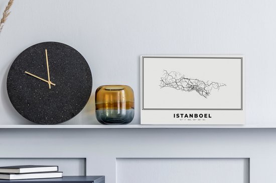 Canvas Schilderij Istanbul - Turkije - Plattegrond - 30x20 cm - Wanddecoratie