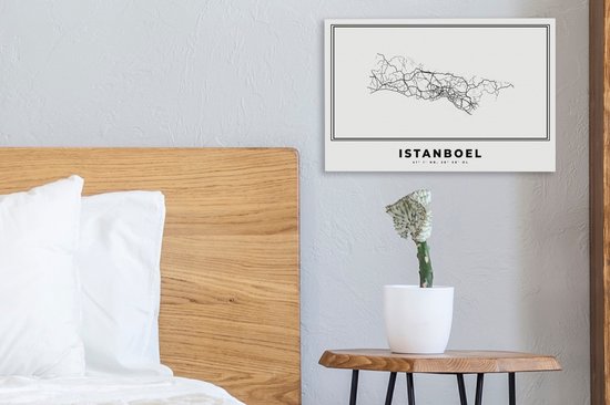 Canvas Schilderij Istanbul - Turkije - Plattegrond - 30x20 cm - Wanddecoratie