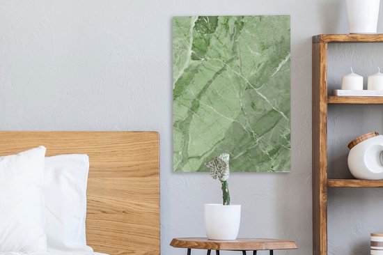 Tableau sur toile Cristaux - Vert - Wit - Granit - 30x40 cm - Décoration murale