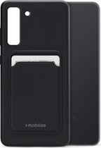 Mobilize Rubber Gelly Card Telefoonhoesje geschikt voor Samsung Galaxy S20 FE Hoesje Flexibel TPU Backcover met Pasjeshouder - Matt Black