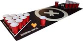 BeerCup Baseliner Beer Pong PVC speelmat set audio - 180 x 60 cm - Incl. 70 Red Beer Cups & 6 ballen