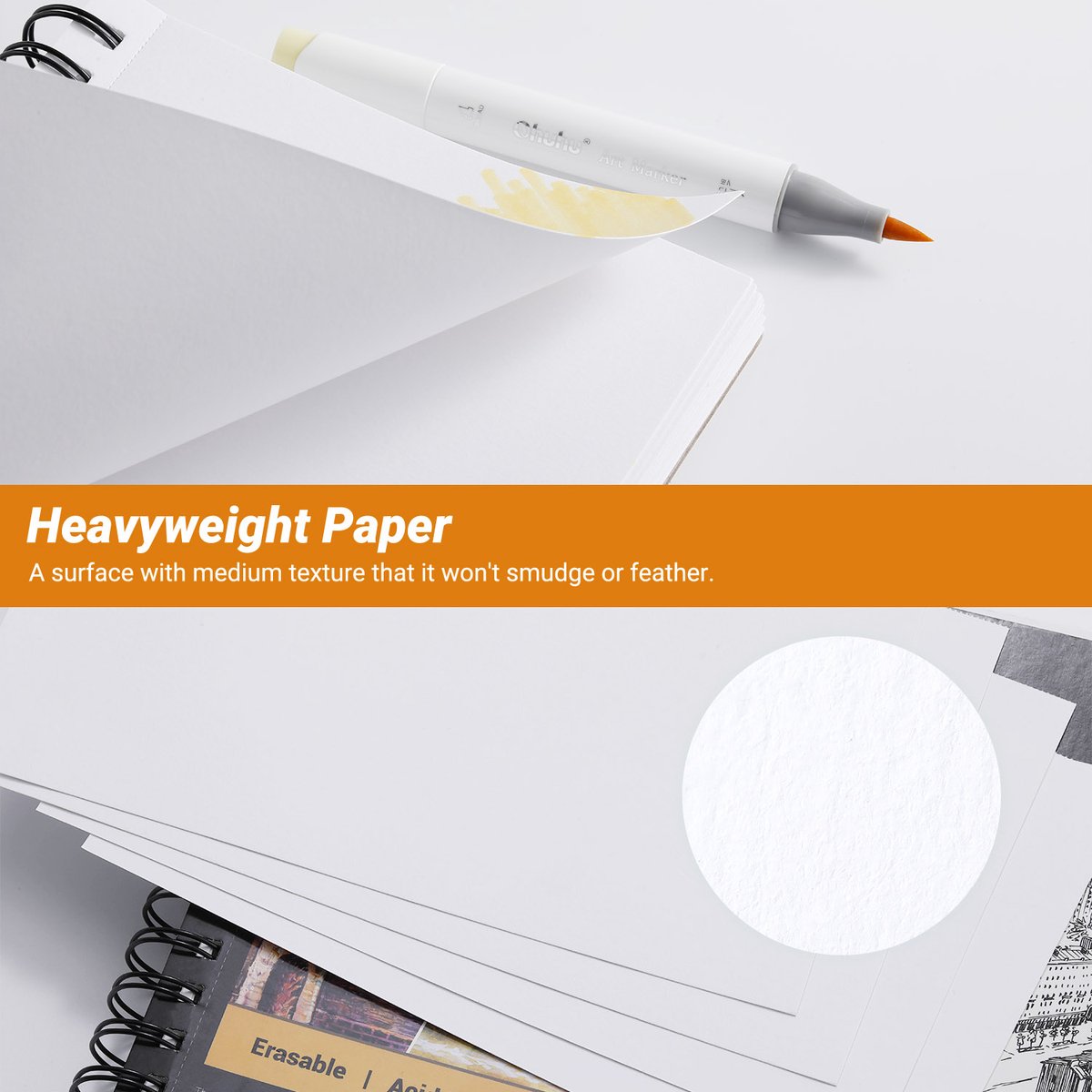 Ohuhu - Mixed Media / Alcohol marker papier spiraalblok 25,4 x 19,3 cm ...