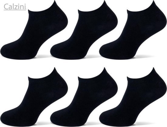 Chaussettes basses - Chaussettes Sneaker - Sans couture - 12 paires - Zwart - Taille 35-38