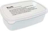 Broodtrommel Wit - Lunchbox - Brooddoos - Kok - Koken - Definitie - Woordenboek - Tekst - 18x12x6 cm - Volwassenen