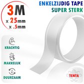 TENTA® Tape Transparant Extra Sterk - 3m x 25mm x 0,5mm