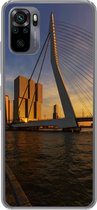 Geschikt voor Xiaomi Redmi Note 10 hoesje - Rotterdam - Zonsondergang - Erasmus - Siliconen Telefoonhoesje