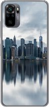 Geschikt voor Xiaomi Redmi Note 10 Pro hoesje - New York - Skyline - Reflectie - Siliconen Telefoonhoesje