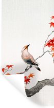 Muurstickers - Sticker Folie - Japanse esdoorn - Scandinavisch - Vogel - Tak - 20x40 cm - Plakfolie - Muurstickers Kinderkamer - Zelfklevend Behang - Zelfklevend behangpapier - Stickerfolie