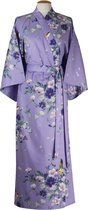 DongDong - Originele Japanse kimono - Katoen - Bloemen motief - Paars - L/XL