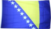 Senvi Printwear - Flag Bosnia and Herzegovina - Grote Bosnië en Herzegovina vlag - Gemaakt Van 100% Polyester - UV & Weerbestendig - Met Versterkte Mastrand - Messing Ogen - 90x150