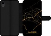 Bookcase Geschikt voor iPhone XR telefoonhoesje - Almere - Kaart - Gold - Met vakjes - Wallet case met magneetsluiting