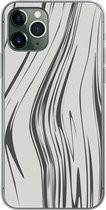 Geschikt voor iPhone 11 Pro hoesje - Marmer print - Grijs - Lijn - Siliconen Telefoonhoesje