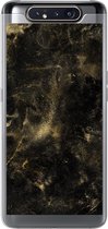 Samsung Galaxy A80 hoesje - Goud - Glitter - Zwart - Siliconen Telefoonhoesje