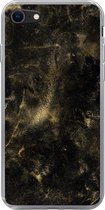 Geschikt voor iPhone 8 hoesje - Goud - Glitter - Zwart - Siliconen Telefoonhoesje