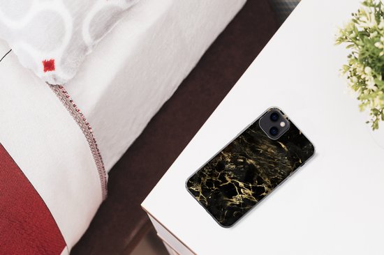 Coque iPhone 13 mini - Zwart - Or - Peinture - Coque en Siliconen