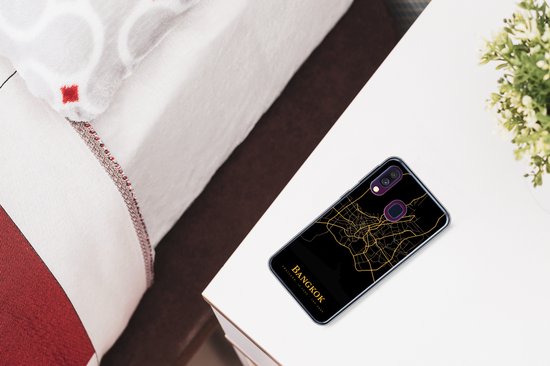 Coque Samsung Galaxy A40 - Bangkok - Carte - Or - Coque de téléphone en Siliconen