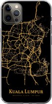 Geschikt voor iPhone 13 Pro Max hoesje - Kuala Lumpur - Kaart - Goud - Siliconen Telefoonhoesje