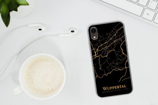 Coque pour iPhone XR - Wuppertal - Carte - Or - Coque de téléphone en Siliconen