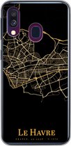 Coque Samsung Galaxy A40 - Le Havre - Carte - Or - Coque de téléphone en Siliconen