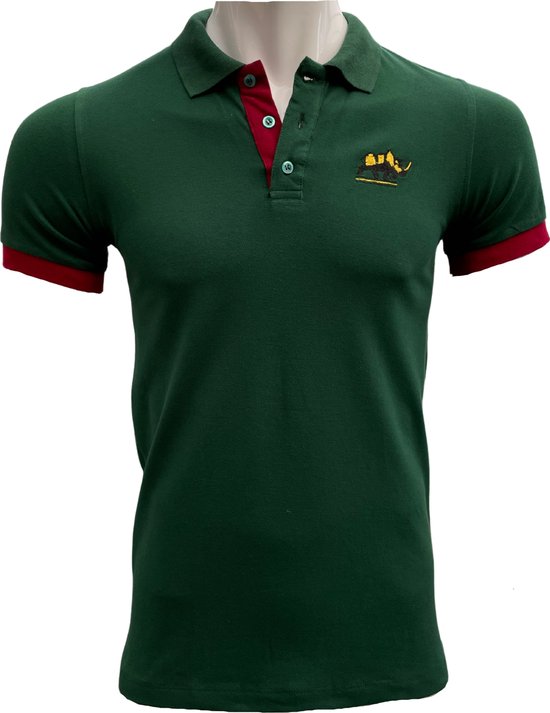 KAET - Polo - T-shirt- Heren - (groen- rood)-Maat - XS