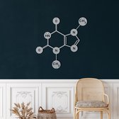 Wanddecoratie |Chocolate Theobromine Molecule decor | Metal - Wall Art | Muurdecoratie | Woonkamer |Zilver| 60x60cm