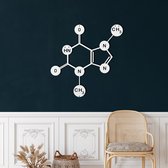 Wanddecoratie |Chocolate Theobromine Molecule decor | Metal - Wall Art | Muurdecoratie | Woonkamer |Wit| 90x90cm