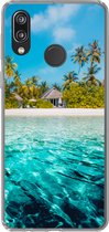 Geschikt voor Huawei P20 Lite (2020) hoesje - Strand - Palmbomen - Zee - Siliconen Telefoonhoesje