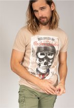 DEELUXE T-shirt met schedelCLEM Greige
